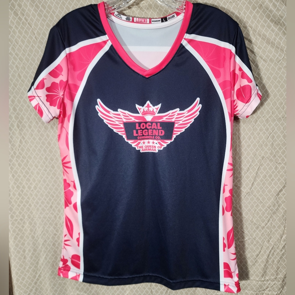 Local Legend Cornhole Co. Queen Of Airmail Jersey T-shirt Women's Large